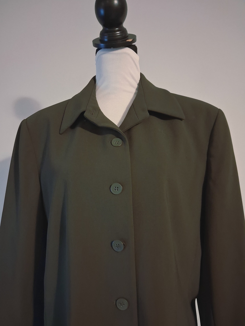 Classic Women's Olive Green Button Front Blazer